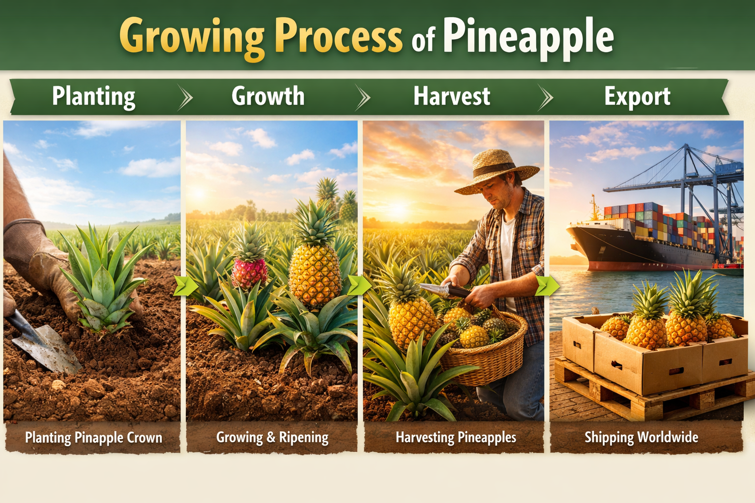 Growing Process of pineapple